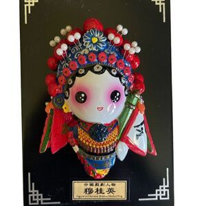 IMEITE Handcrafted Polymer Clay Figure Mu Guiying Chinese Opera Art